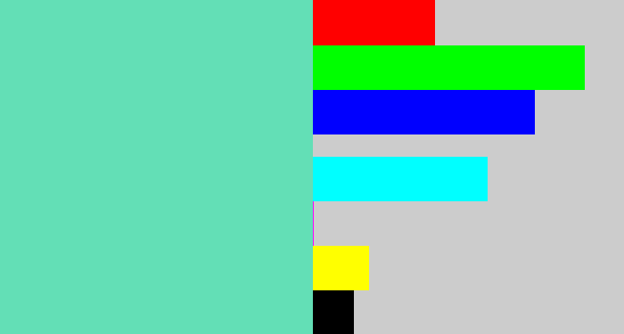 Hex color #63dfb6 - light greenish blue
