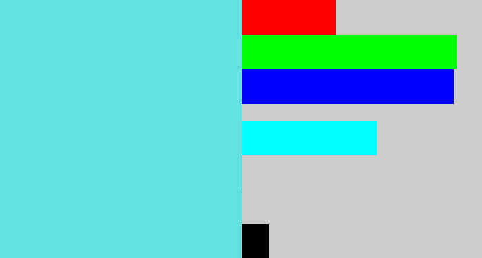 Hex color #63e2e1 - tiffany blue