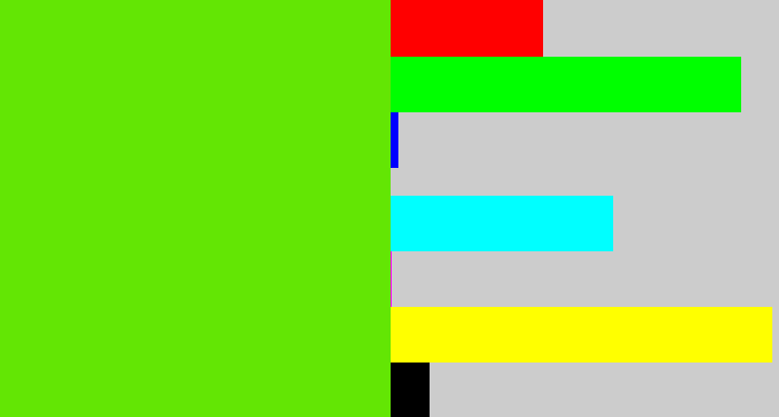 Hex color #63e604 - bright lime green