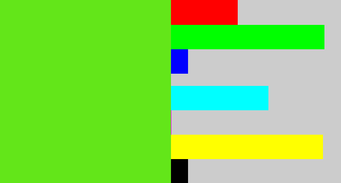 Hex color #63e619 - green apple