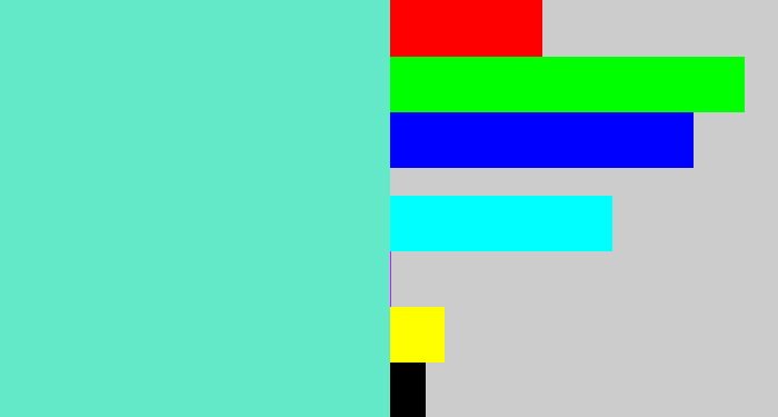 Hex color #63e8c8 - light greenish blue