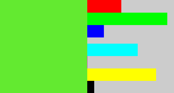 Hex color #63ea30 - toxic green