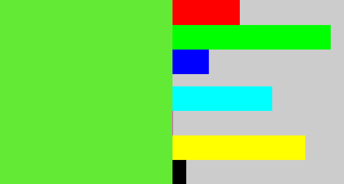 Hex color #63ea35 - toxic green