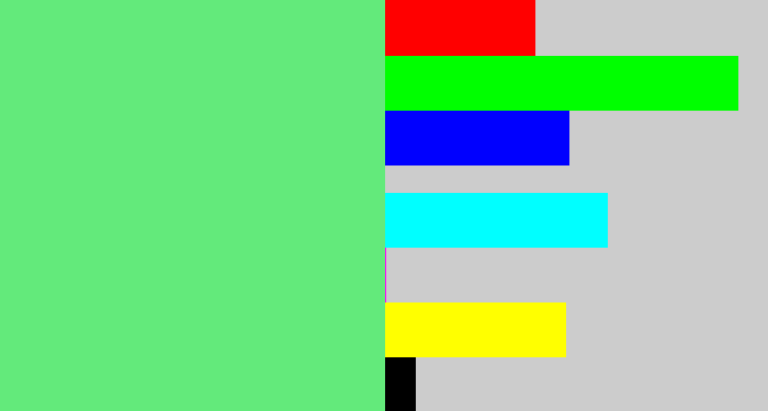 Hex color #63ea7b - lightgreen