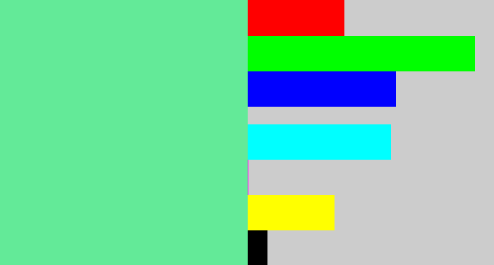 Hex color #63ea98 - light green blue