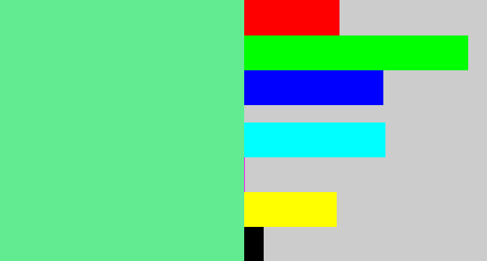 Hex color #63eb92 - light green blue