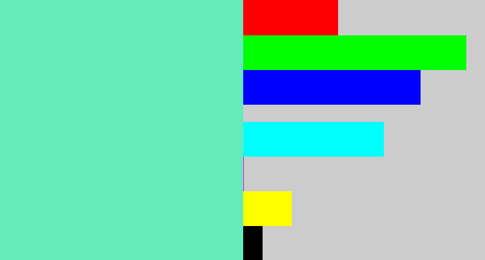 Hex color #63ebbb - light greenish blue