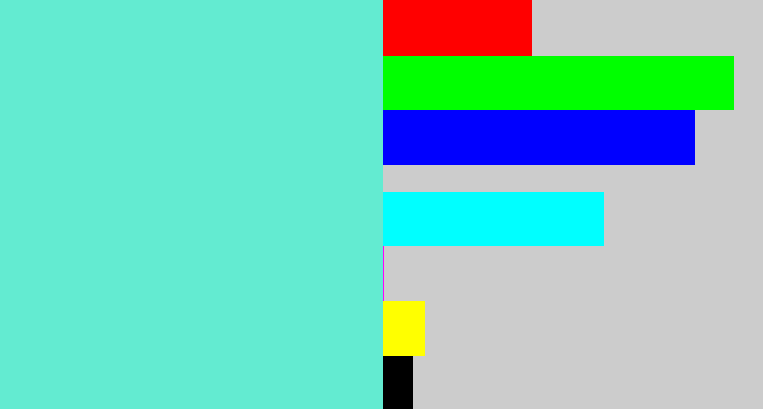Hex color #63ebd1 - tiffany blue