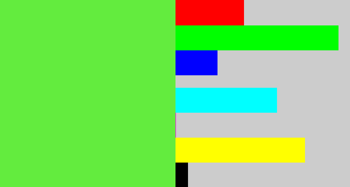 Hex color #63ec3e - toxic green