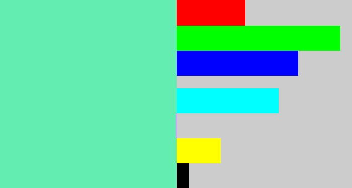 Hex color #63edb1 - light greenish blue