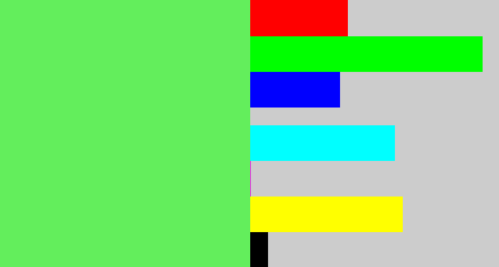 Hex color #63ee5c - lightish green