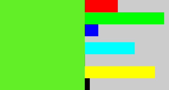 Hex color #63ef28 - toxic green