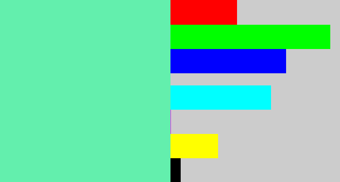 Hex color #63efad - light greenish blue