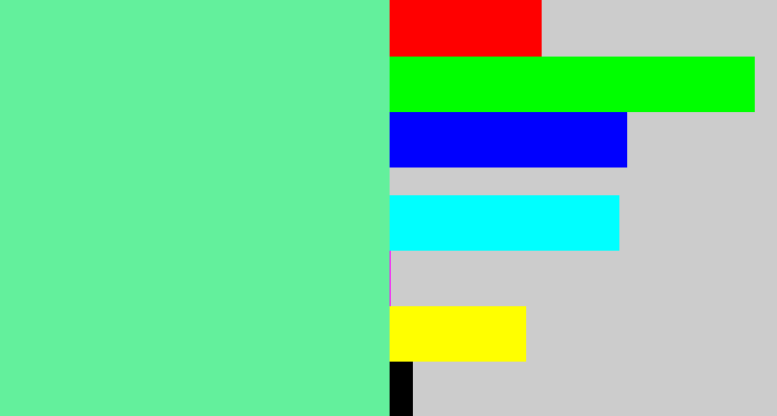 Hex color #63f09c - light green blue