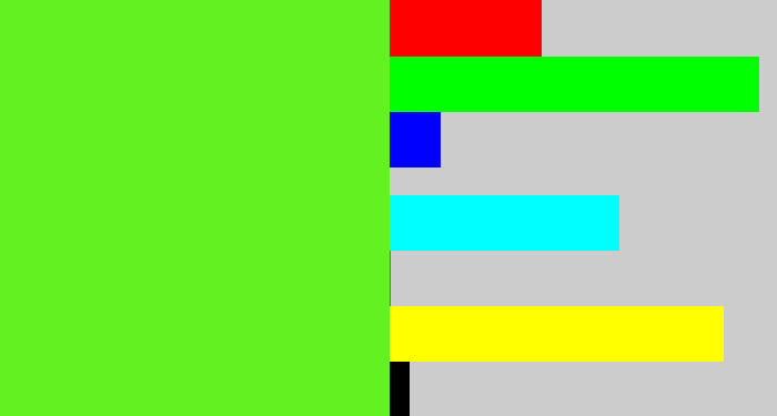 Hex color #63f122 - toxic green