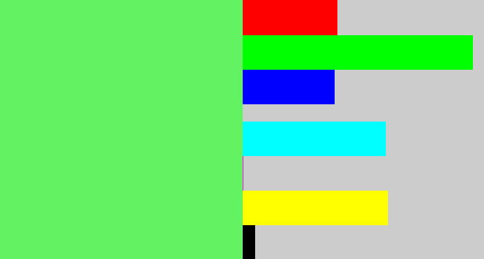 Hex color #63f261 - lightish green