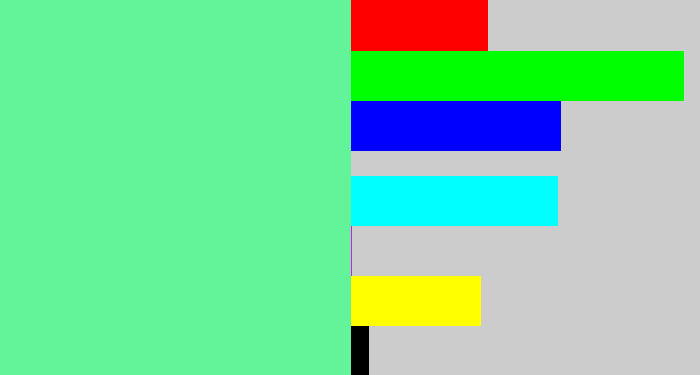Hex color #63f399 - light green blue