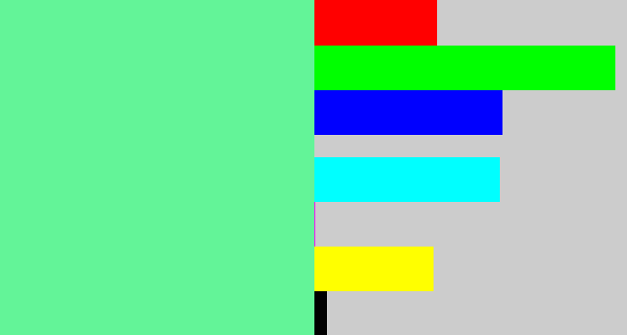 Hex color #63f498 - light green blue