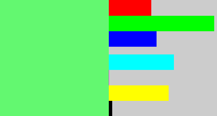 Hex color #63f870 - lighter green