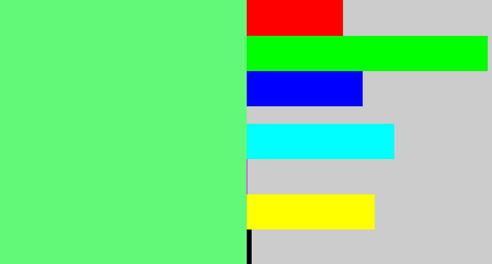 Hex color #63f978 - lightgreen