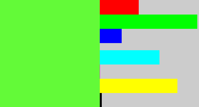 Hex color #63fa38 - toxic green