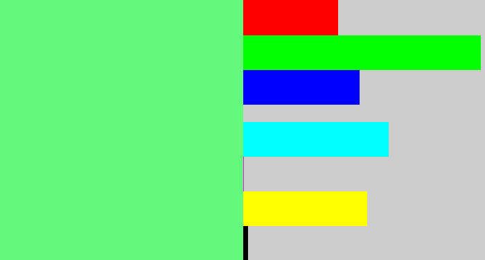 Hex color #63fa7b - lightgreen