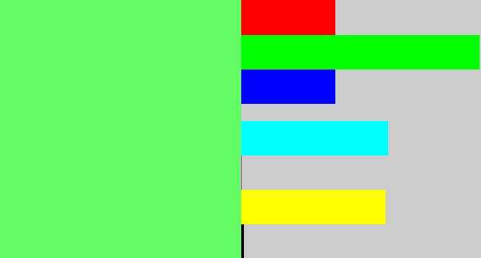 Hex color #63fc64 - light bright green