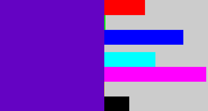 Hex color #6403c3 - violet blue