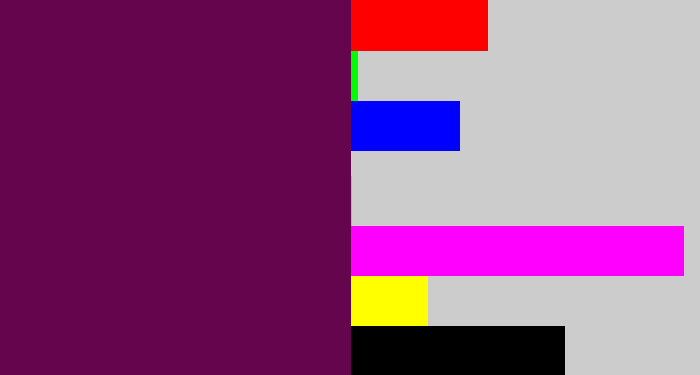 Hex color #64054e - grape purple