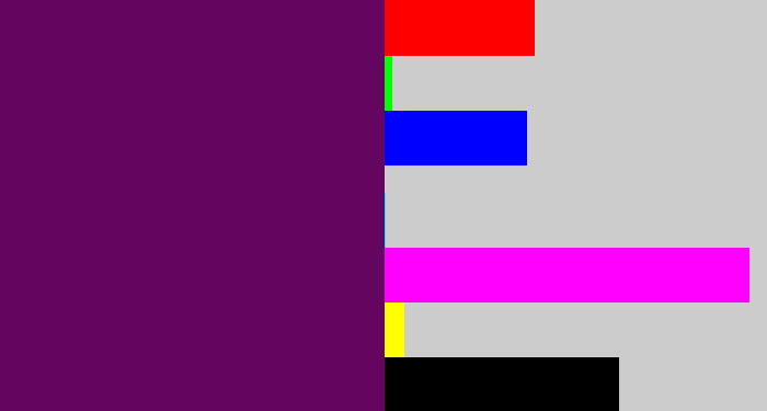Hex color #64055f - rich purple