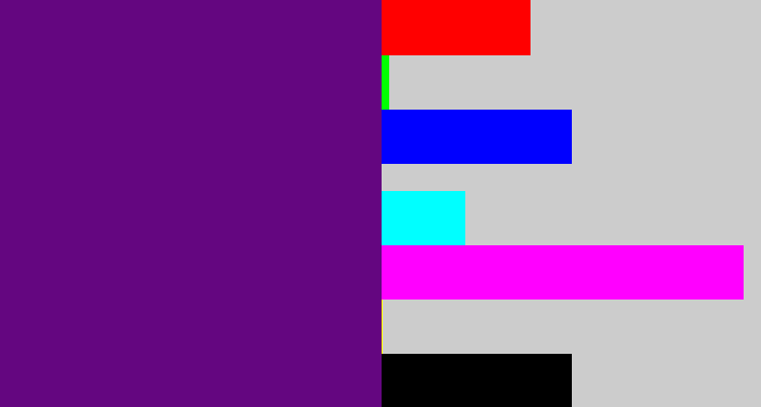 Hex color #640680 - darkish purple