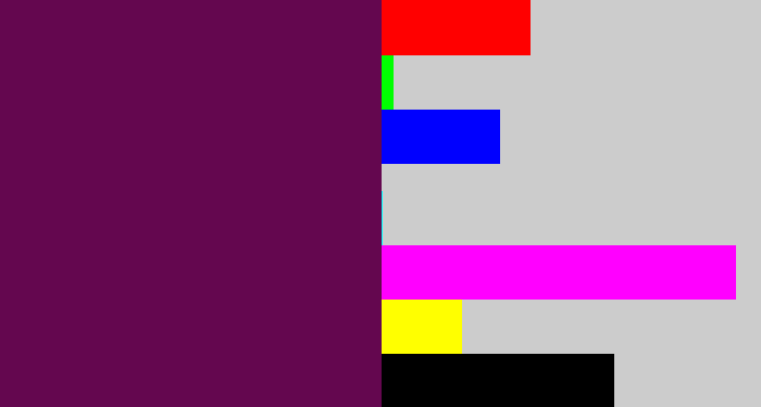 Hex color #64074f - grape purple