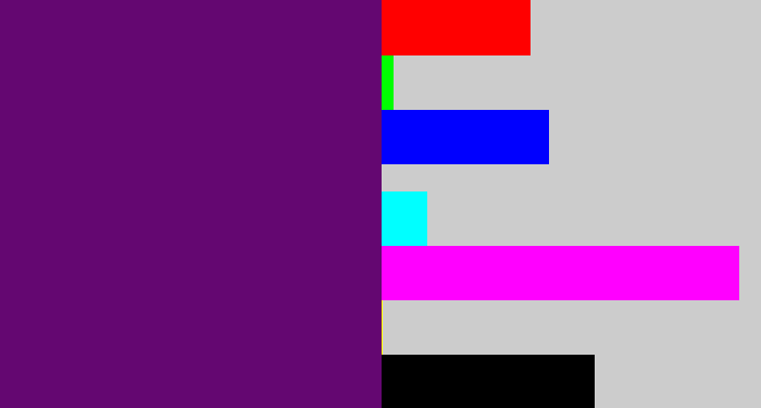 Hex color #640771 - darkish purple