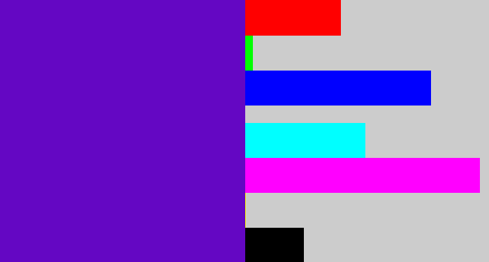 Hex color #6407c3 - violet blue