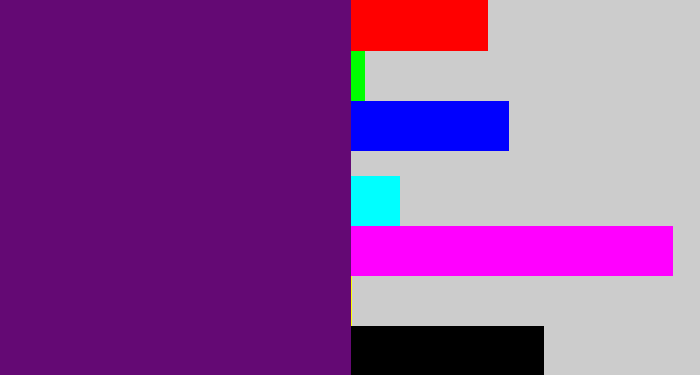 Hex color #640974 - darkish purple