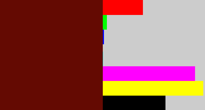 Hex color #640a02 - reddy brown