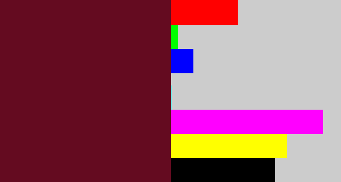 Hex color #640b20 - maroon