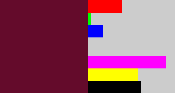 Hex color #640b2b - burgundy