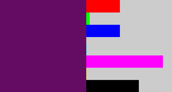 Hex color #640b64 - rich purple