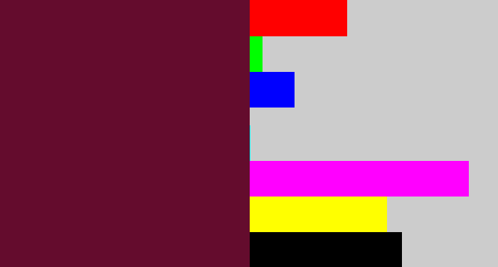 Hex color #640c2d - burgundy