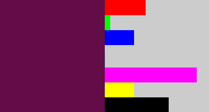 Hex color #640c48 - grape purple