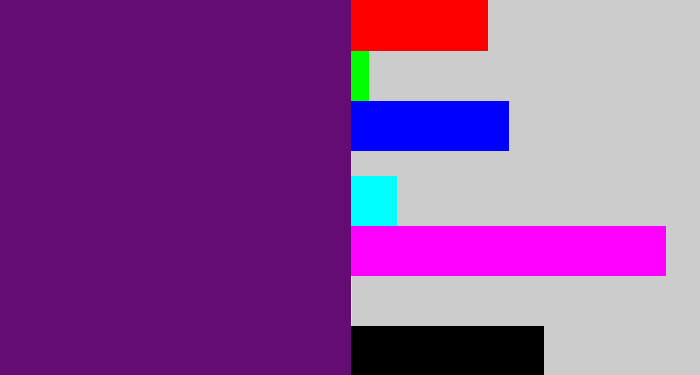 Hex color #640c73 - darkish purple