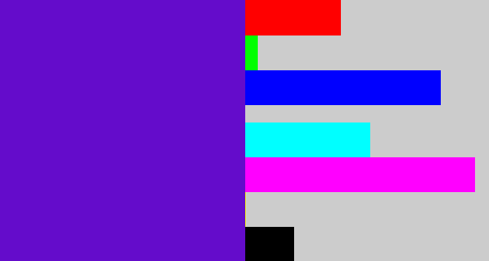 Hex color #640ccb - violet blue
