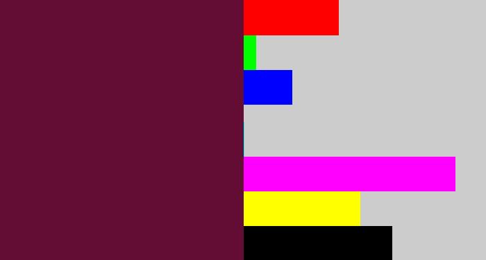 Hex color #640d34 - plum