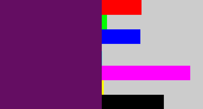 Hex color #640d62 - grape purple