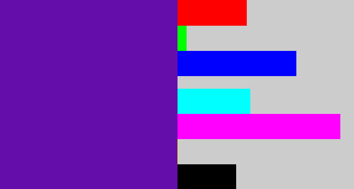 Hex color #640daa - purple