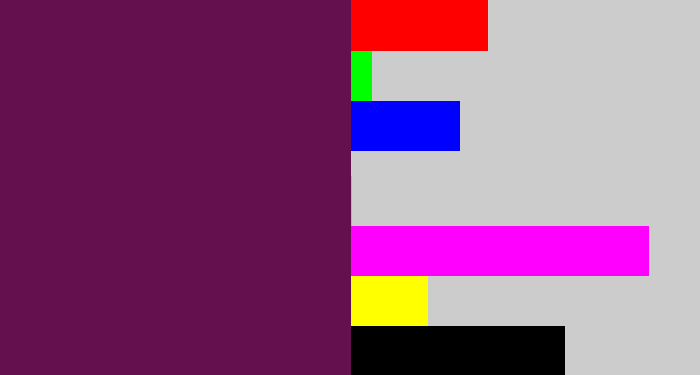 Hex color #640f4e - grape purple