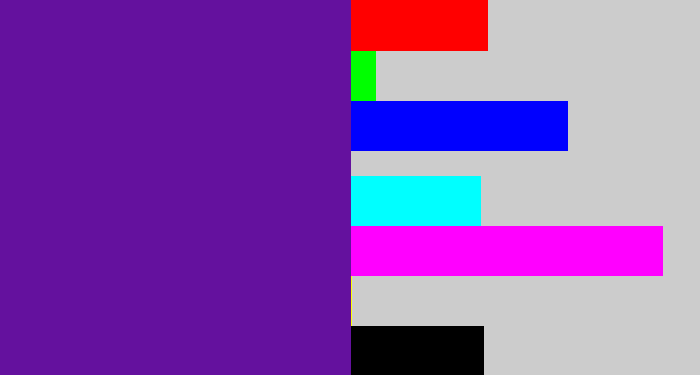 Hex color #64119e - purple