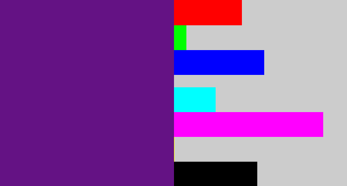 Hex color #641284 - darkish purple