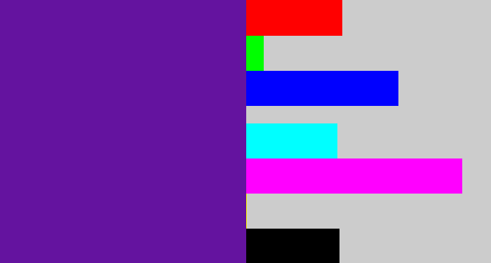Hex color #64139f - purple